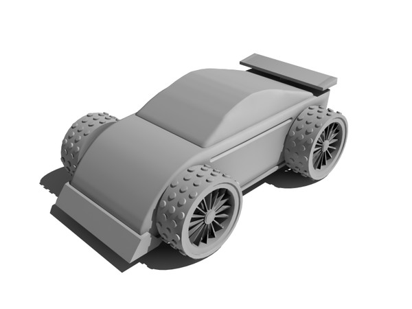 toy car 3d model - Black wooden toy car... by gile.073